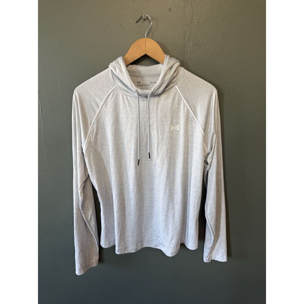 Under Armour Womens Gray Athletic Pullover Hooded Sweatshirt Size Large